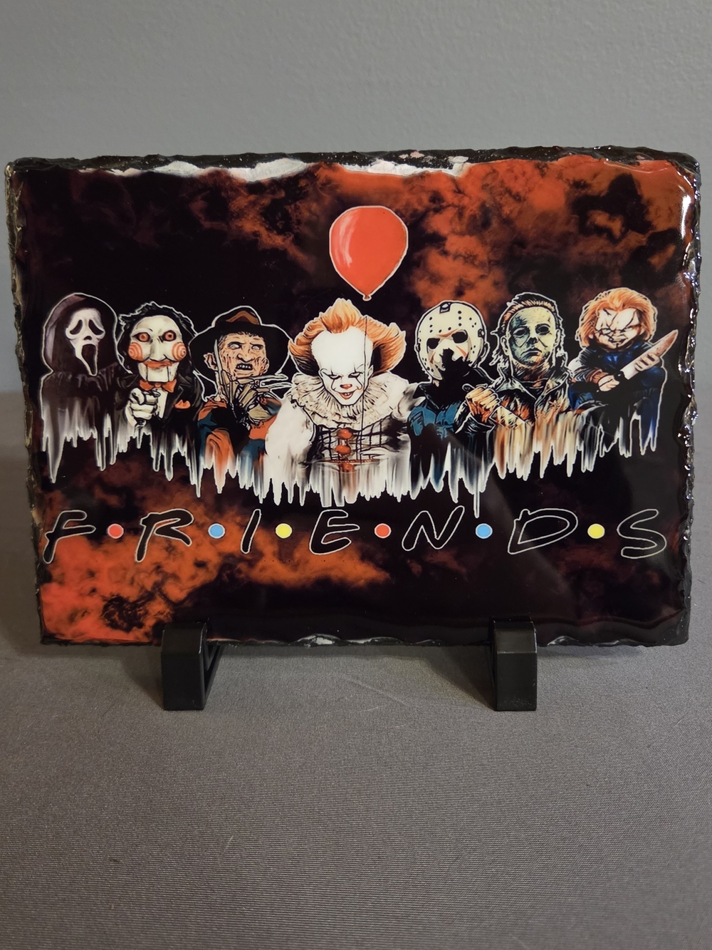 Horror Friends Decorative Slate Plaque 6x8 Halloween Decor